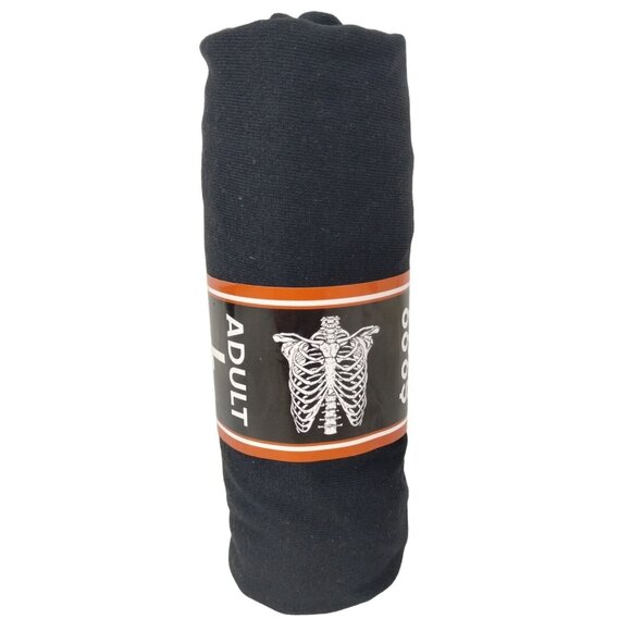 Unisex Adult Large Black Skeleton Chest Rib Bones Halloween Novelty T-shirt - Picture 2 of 3